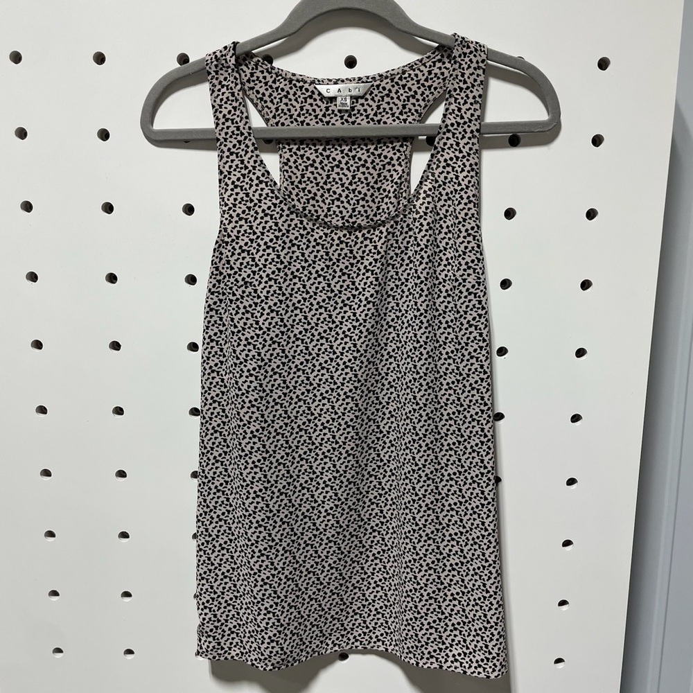 CAbi Black and Cream Tank Top Size XS